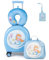 COSTWAY 4 teiliges Kinderkoffer + Rucksack, 10”+14” Kindertrolley mit Rollen, Kindergepäck mit Nackenkissen & Gepäckanhänger, Reisekoffer Set für Jungen & Mädchen (Blau)