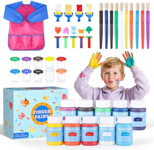 TMOL Set di colori per dita, 10 colori, 60 ml