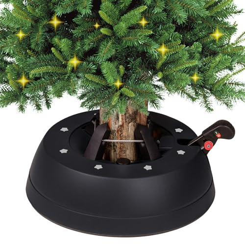 Kamai Support de Sapin de Noël pour Arbres Jusqu’à 2 m, avec pédale et système à câble Unique, réservoir d’Eau 2 L, Support pour Sapin Naturel, Anthracite Mat