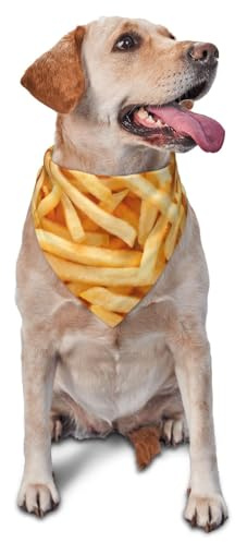 Hundhalsduk pommes frites hund bandana tvättbar hund triangel halsduk personlig hundhalsduk för katter fester födelsedagar