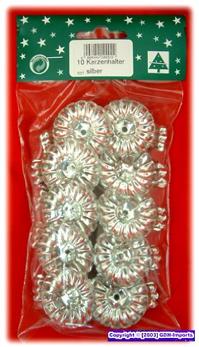 Baumkerzenhalter, 10 Stück, silber