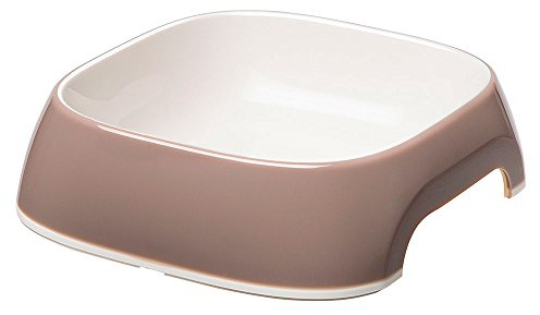 Ferplast Gamelle pour Chien Glam - Gamelle en Plastique élégante pour l'eau et la Nourriture du Chien, antidérapante, Facile à Nettoyer, 0,75 Litre, Gris