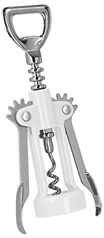 Metaltex Winged Corkscrew & Bottle Opener, White & Silver