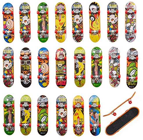 THE TWIDDLERS 24 Mini Finger Skateboards - Give Aways für Jungen, Mitgebsel für Kindergeburtstag, Adventskalender, Mitbringsel, Gastgeschenke
