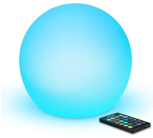 MR.GO 8 LED Sfera Lampada Ricaricabile Sfera Luce Notturna con Telecomando, Cambiamento di Colore Lampada D'atmosfera Rgb Lampadina Luminosa, 16 Colori Dimmerabili, IP65 Impermeabile per Interni