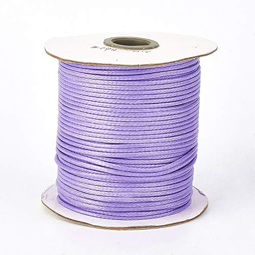 Kissitty 200 Yards/roll Korean Waxed Polyester Cord 0.5mm Dia Lilac Thread Beading Cord with Spool for Necklace Bracelet Jewelry Crafts Making
