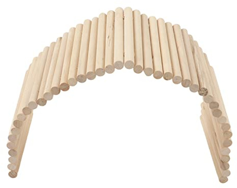 Pet Hideout Bridge,Wooden Rodents Chewing Climbing Tunnel Small Animal Bendy Bridge Ramp Hut Hideout for Guinea Pigs Ferrets Hedgehogs Chinchillas and Other Rodents