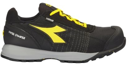 Diadora Utility Glove MDS MTX Low S1p HRO SRC ESD, Scarpe Unisex Adulto, Nero Giallo, 43 EU