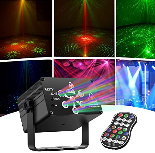 Errum Dj Lights Party Lights, Sound Activated Disco Light with 120 Patterns Effects, Mini LED Party Lamp with Remote Control for Halloween Christmas Birthday Karaoke Bar, Black
