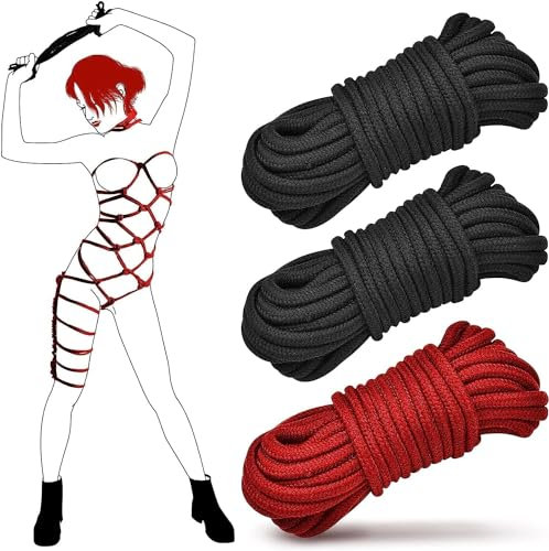 Corde de Bondage BDSM - Corde Sexuelle 3x10M Coton Multifonctionnelle Corde,Kit de Retenue Sexuelle Fétiche SM Jouets Sexuels pour Adultes Couples Corde de Bricolage Corde Polyvalente tressée