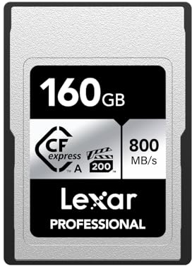 Lexar Professional SILVER Series CFexpress Typ A Karte 160GB - Bis zu 800 MB/s Lesen, VPG200, 8K Video CF Speicherkarte - Kompatibel Mit Sony Alpha/Sony FX Kameras (LCAEXSL160G-RNENG)