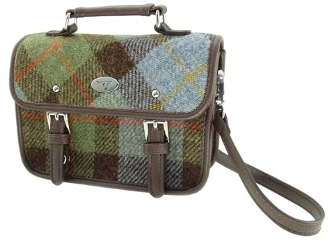 Harris Tweed LB1230 Mini sacoche pour femme – Différents tartans disponibles, sangle amovible, sac d'héritage écossais pour femme, cadeau pour la Saint-Valentin, la fête des mères, un mariage,