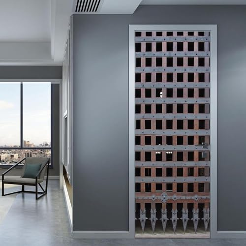 3D Tür Kunst Selbstklebend Tür Aufkleber Tür Poster Tür Tapete Tür Wandbild Tür Wandaufkleber Tür Foto Retro-Eisentor 77 X 200 Cm Für Wohnzimmer Schlafzimmer Badezimmer Küche Türdekoration -7Q2B3C9W7T