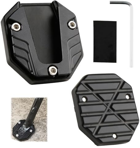 Placa de Ampliación de Soporte Lateral de Motocicleta de Aluminio, Accesorios para Incrementar el Apoyo Lateral, Placa de Reemplazo para Soporte Lateral de Motocicleta Duradero y Resistente
