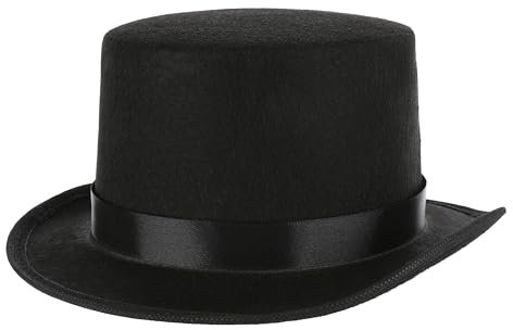 KarneLux Kinder Zylinder Schwarz - Hut für Zauberer und Schornsteinfeger Kostüme - Stilvoller Party-Hut für Fasching, Karneval, Halloween