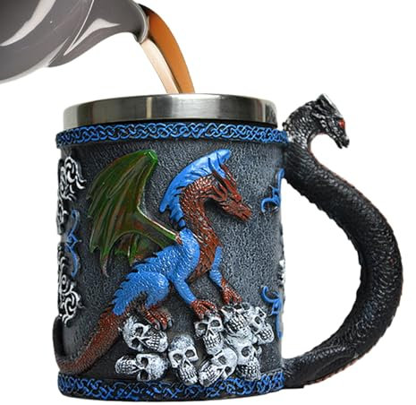Dragon Cup - Tasse Fantastique 3D, Tankard À Thème Médiéval | Calice De Dragon Gothique, Gobelet De Décoration De Résine, Tasse De Boisson À Collectionner Pour Le Lait De Thé À Café, Décoration Intéri