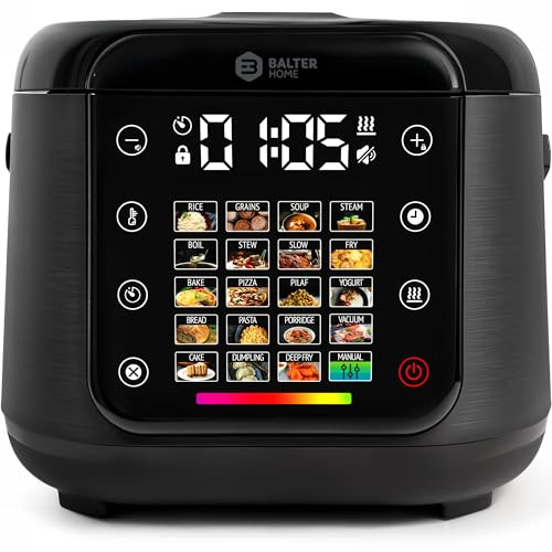 Balter Reiskocher, Multikocher mit 20 Programme, 4L Rice Cooker, Multicooker, Fuzzy-Logic, Dampfgarer & Slow Cooker, Warmhaltefunktion & Timer, inkl. Premium Topf, Zubehör & Rezeptbuch, klein