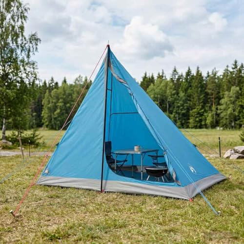 Kaloriko Tienda de trekking azul para 2 personas de poliéster 185T con revestimiento de poliuretano, ligera tienda de campaña para exteriores, impermeable, resistente al viento, transpirable, con