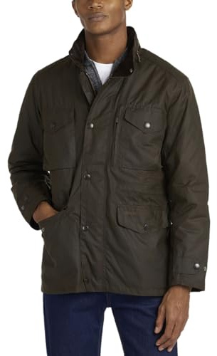 Barbour Men's Sapper Wax Jacket, Olive/Classic, L