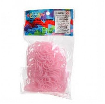 Elastisk Rainbow Loom rosa med paljetter