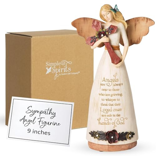 Pavilion Gift Company- Sympathy - 9 Angel Figurine Religion Faith Religious Grief Bereavement Memorial Sympathy Funeral Remembrance Home Decor
