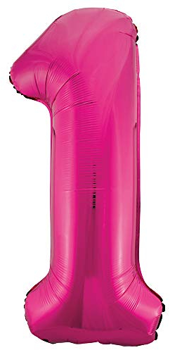 Riesenzahl 1 Luftballon - 86 cm - Rosa