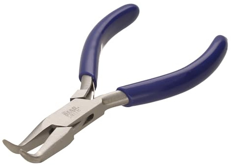 The Beadsmith Bent Chain Nose Pliers with Spring Action Handle - Precision Tool for Jewelry Making, DIY Projects, and Crafting