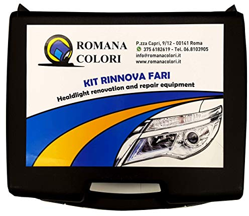 Generico Kit ripristino fari Completo in Valigia 800 g 600 ml Professionale per lucidatura fanale Auto