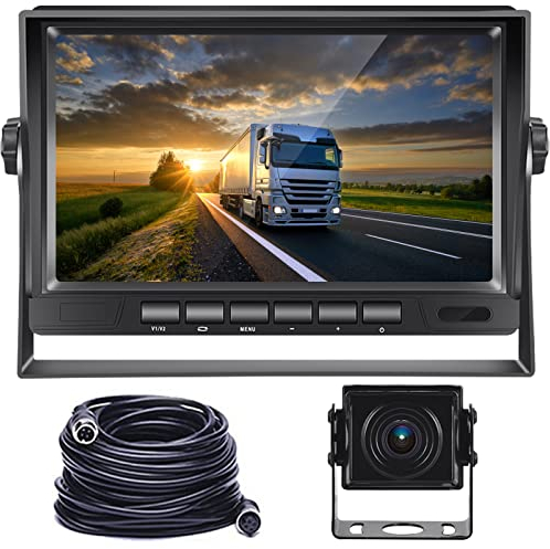 Hodozzy Rückfahrkamera Set AHD mit 7 Zoll LCD Monitor & Kamera Nachtsicht IP69 Wasserdicht für LKW, Anhänger, Bus, PKW, Wohnmobile, Vans (12V-24V), mit 15m Kabel