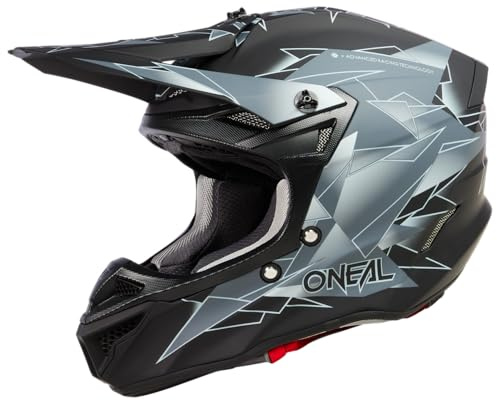 O'NEAL | Casco de Motocross | MX Enduro | 2 Carcasas Exteriores y 2 EPS para Mayor Seguridad, Carcasa de ABS, ECE 22.06 | Casco 5SRS Polyacrylite Surge V.23 | Adulto | Negro Gris | Talla L (59/60 cm)