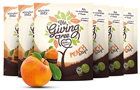 The Giving Tree Freeze Dried Fruit Crisps - Vegan, Gluten Free Nutritional Crisps (Peach, 38g (Pack of 6))