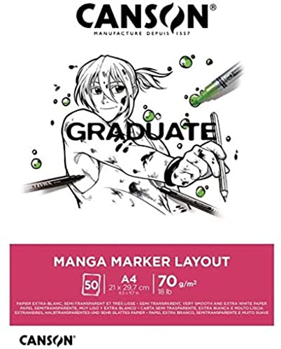 CANSON Graduate Manga Marker Layout - Bloc 50 feuilles A4-70g/m² - Extra blanc