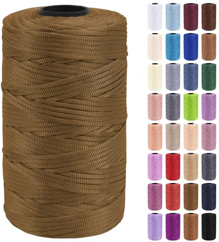 Uiopa Hilo Macrame 3mm x 200m Cuerda Macrame Polipropileno Plano Hilo de Ganchillo para Bolsos a Crochet, Bolso de Mano, Sombrero, Manualidades, Envolver Regalo, Proyecto de Bricolaje