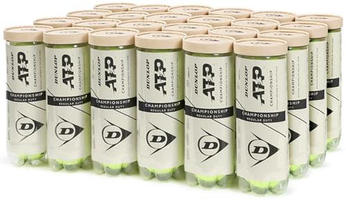 Dunlop ATP Championship Tennis Balls (24 Can Case (72 Balls), Regular Duty)