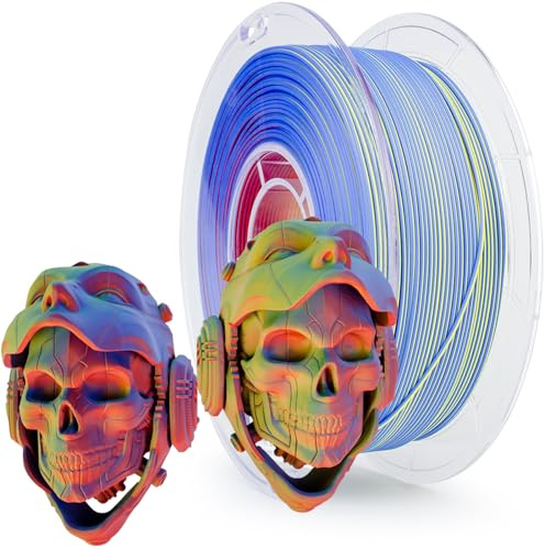 ZIRO Matte 3-in-1 Color Change PLA Filament 1.75mm, Magic Discoloration 3D Printer Filament, Different Color Coextrusion Chrome 3D Material, Fit Most FDM 3D Printers,1KG/2.2lb Spool, Neon