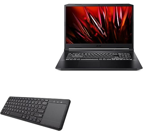 BoxWave Keyboard Compatible with Acer Nitro 5 NH.QF6AA.002 (17.3 in) - MediaOne Keyboard with TouchPad, USB Fullsize PC Wireless TrackPad - Jet Black