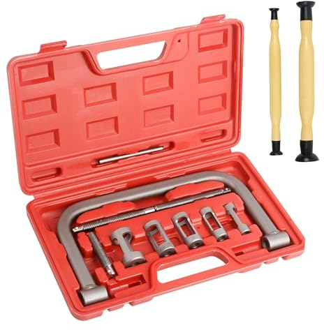 YUANYUU 12 Pièces Leve Soupape Kit, Compresseur de Ressort de Soupape Universel, Livré avec 5 Tiges de Poussée Adaptatrices 18/20/25/26/31mm, Rodoir Soupape, pour Voitures, Vans, Motos ﻿ (1)