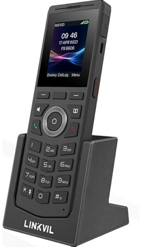 Linkvil W610H DECT Cordless Telephone, 4 SIP Lines, Colour Display, Bluetooth 5.0, Virtual BLF Keys