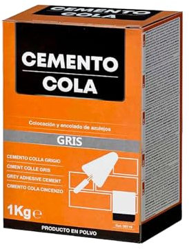 CABLEPELADO – Cemento Cola Gris en Polvo para Azulejos – Preparado de Cemento para Encolado y Fijación – Uso Interior y Exterior – Alta Adherencia para Suelos y Paredes – Formato 1 kg – Color Gris