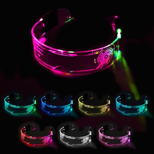AolKee 1 paire de lunettes lumineuses à LED, fluorescentes, fluorescentes, pour cosplay, fête, festival, tenues pour enfants et adultes