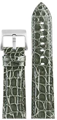 BIK 23mm Crocodile Watch Strap Watchband för Blancpain 5000 5015 Fathoms Watch Black Blue Soft rem fällbar spänne(Gray-pin)