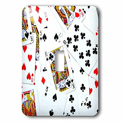 3dRose Scattered playing cards for card game players single toggle switch