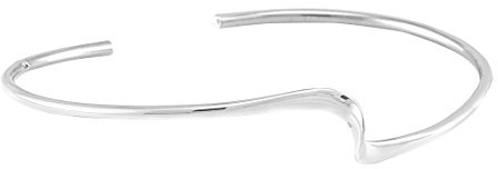 Silverly 925 Sterling Silver Twisted Wave Thin Bangle Bracelet for Women – Simple Wavy Cuff Bangle – Plain Modern Bracelet – Sleek Minimalist Essential Jewellery - Adjustable Bangles