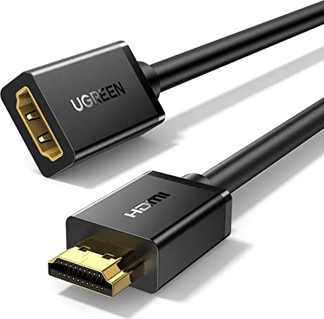 UGREEN HDMI Extension Cable 4K HDMI 2.0 Extender Male to Female Lead 1440P 1080P @144Hz 18Gbps High Speed UHD HDR ARC HDCP 2.2 Compatible with TV Stick Roku Blu-Ray Xbox PS5 PS4 Switch Laptop PC(0.5M)