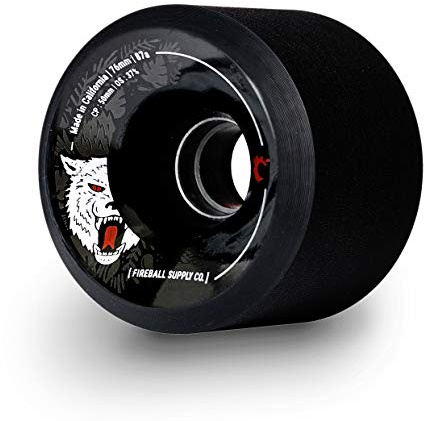 Fireball Beast 76mm Longboard Wheels 87a - USA Made for Skateboard Wheels for Downhill Cruising & Sliding (Set of 4) (Black)