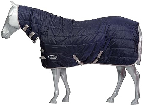 Weatherbeeta - Manta de Establo de Acolchado Acanalado Peso Medio Liviano Cuello Combinado Comfitec (7') (Marino, Plateado, Rojo)