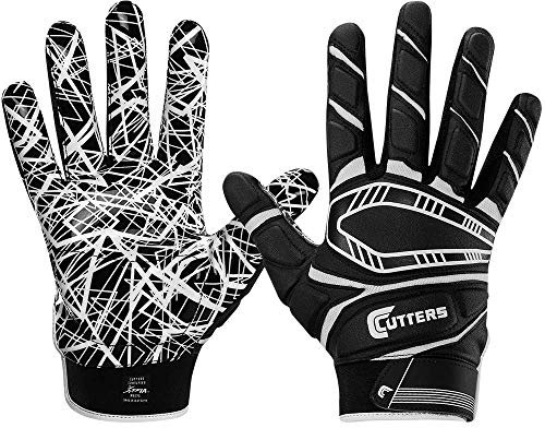 Cutters - Gant de Football américain Cutters S750 Game Day Padded Noir pour enfant Taille - M