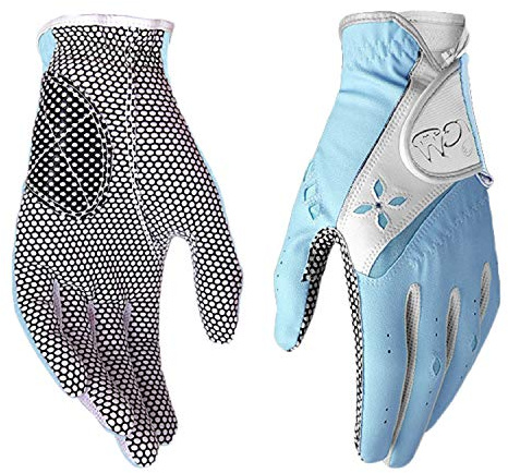 PGM Damen-Golfhandschuh, ein Paar, verbessertes Griffsystem, kühl und bequem (Blau, 20, L)
