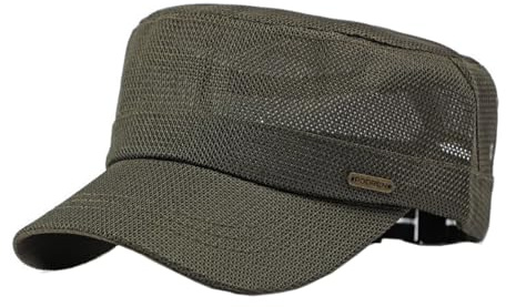 Ruicheng Platt keps herr militär keps armékeps sommar mesh andas sol baseballkeps, Armégrön, 56/59 cm