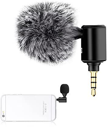 MotuTech - Micrófono para teléfono móvil, micrófono ajustable y direccional (cardioid) Polar Pattern Plug and Play, película de vídeo Vlog (3,5 mm)